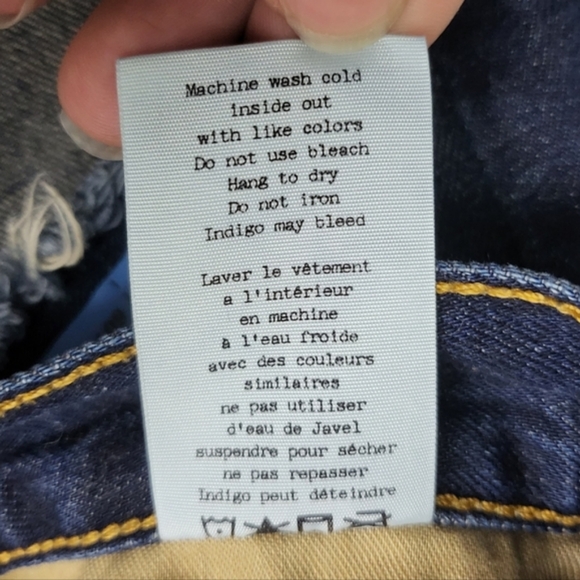 Rag & Bone Shorts Jean Cut Off Short in Doris Distressed Cotton Dark Wash sz 27 - Picture 10 of 11